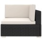 vidaXL Poltrona Modulare ad Angolo 1 pz con Cuscini in Polyrattan Nero vidaXL Poltrona Modulare ad Angolo 1 pz con Cuscini in Polyrattan Nero
