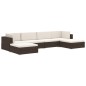 vidaXL Poltrona Modulare ad Angolo 1 pz con Cuscini in Polyrattan Nero vidaXL Poltrona Modulare ad Angolo 1 pz con Cuscini in Polyrattan Nero