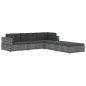 vidaXL Poltrona Modulare ad Angolo 1 pz con Cuscini in Polyrattan Nero vidaXL Poltrona Modulare ad Angolo 1 pz con Cuscini in Polyrattan Nero