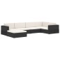 vidaXL Poltrona Modulare ad Angolo 1 pz con Cuscini in Polyrattan Nero vidaXL Poltrona Modulare ad Angolo 1 pz con Cuscini in Polyrattan Nero