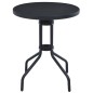 vidaXL Tavolo da Giardino Nero 80 cm in Acciaio e Vetro vidaXL Tavolo da Giardino Nero 80 cm in Acciaio e Vetro
