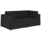 vidaXL Poltrone Modulari ad Angolo con Cuscini 2 pz Polyrattan Nero vidaXL Poltrone Modulari ad Angolo con Cuscini 2 pz Polyrattan Nero