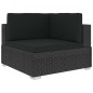 vidaXL Poltrone Modulari ad Angolo con Cuscini 2 pz Polyrattan Nero vidaXL Poltrone Modulari ad Angolo con Cuscini 2 pz Polyrattan Nero
