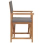 vidaXL Sedia da Regista in Legno Massello di Teak Grigio vidaXL Sedia da Regista in Legno Massello di Teak Grigio