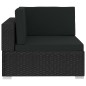 vidaXL Set Divani da Giardino 4 pz con Cuscini in Polyrattan Nero vidaXL Set Divani da Giardino 4 pz con Cuscini in Polyrattan Nero