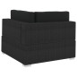 vidaXL Set Divani da Giardino 4 pz con Cuscini in Polyrattan Nero vidaXL Set Divani da Giardino 4 pz con Cuscini in Polyrattan Nero