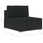 vidaXL Set Divani da Giardino 4 pz con Cuscini in Polyrattan Nero vidaXL Set Divani da Giardino 4 pz con Cuscini in Polyrattan Nero