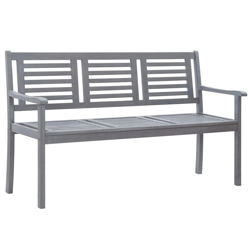 vidaXL Panchina da Giardino 3 Posti 150 cm Grigia Legno di Eucalipto vidaXL Panchina da Giardino 3 Posti 150 cm Grigia Legno di Eucalipto