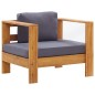 vidaXL Sedia da Giardino con Cuscino Grigio Scuro in Legno di Acacia vidaXL Sedia da Giardino con Cuscino Grigio Scuro in Legno di Acacia