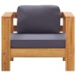 vidaXL Sedia da Giardino con Cuscino Grigio Scuro in Legno di Acacia vidaXL Sedia da Giardino con Cuscino Grigio Scuro in Legno di Acacia