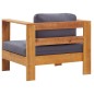 vidaXL Sedia da Giardino con Cuscino Grigio Scuro in Legno di Acacia vidaXL Sedia da Giardino con Cuscino Grigio Scuro in Legno di Acacia