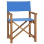 vidaXL Sedia da Regista in Legno Massello di Teak Blu vidaXL Sedia da Regista in Legno Massello di Teak Blu