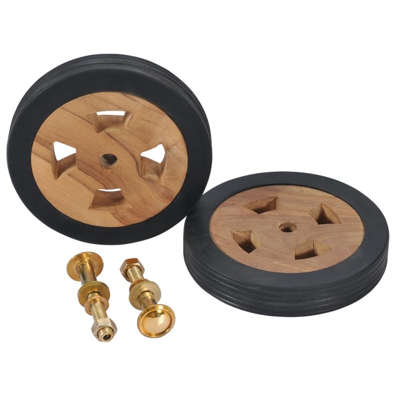 vidaXL Rotelle di Ricambio per Lettini Prendisole 2pz Massello di Teak vidaXL Rotelle di Ricambio per Lettini Prendisole 2pz Massello di Teak