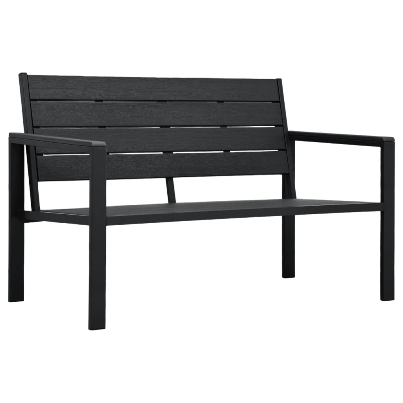 vidaXL Panchina da Giardino 120 cm in HDPE Nera Aspetto Legno vidaXL Panchina da Giardino 120 cm in HDPE Nera Aspetto Legno