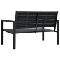 vidaXL Panchina da Giardino 120 cm in HDPE Nera Aspetto Legno vidaXL Panchina da Giardino 120 cm in HDPE Nera Aspetto Legno