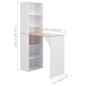 vidaXL Tavolo da Bar con Mobiletto Bianco 115x59x200 cm vidaXL Tavolo da Bar con Mobiletto Bianco 115x59x200 cm