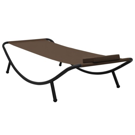 vidaXL Lettino da Giardino Marrone 200x90 cm in Acciaio