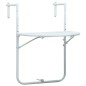 vidaXL Tavolo da Balcone Pensile Bianco 60x64x83,5cm Plastica Rattan vidaXL Tavolo da Balcone Pensile Bianco 60x64x83,5cm Plastica Rattan