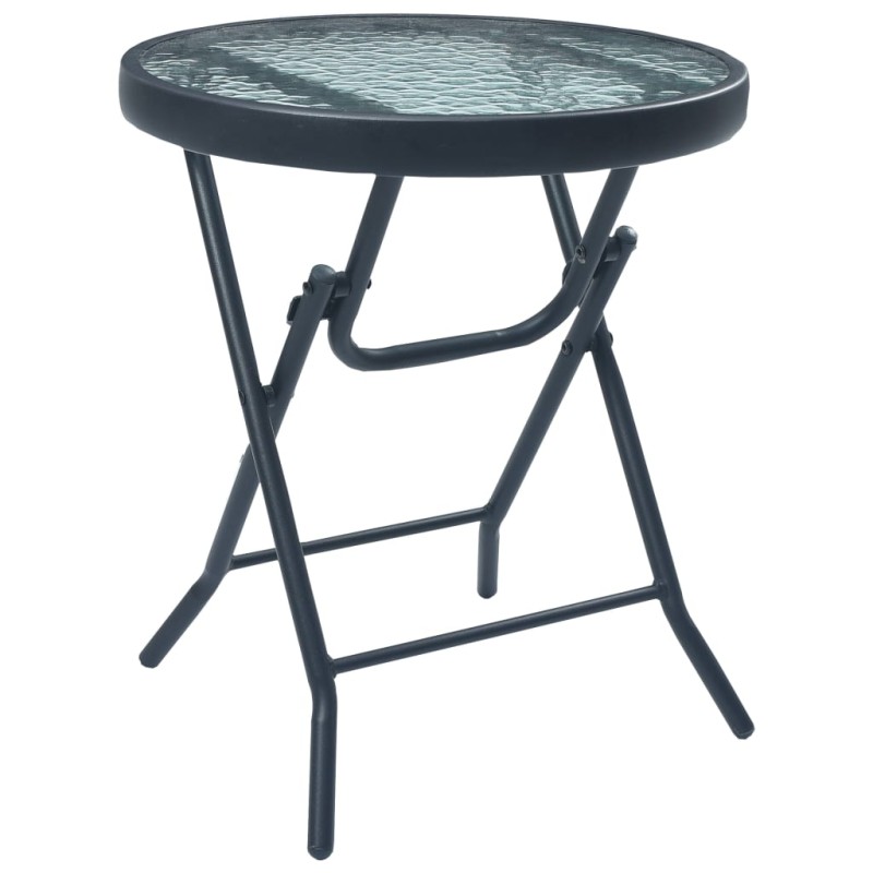 vidaXL Tavolino da Bistrot Nero 40x46 cm in Acciaio e Vetro vidaXL Tavolino da Bistrot Nero 40x46 cm in Acciaio e Vetro