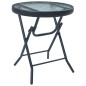 vidaXL Tavolino da Bistrot Nero 40x46 cm in Acciaio e Vetro vidaXL Tavolino da Bistrot Nero 40x46 cm in Acciaio e Vetro