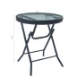 vidaXL Tavolino da Bistrot Nero 40x46 cm in Acciaio e Vetro vidaXL Tavolino da Bistrot Nero 40x46 cm in Acciaio e Vetro