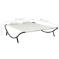 vidaXL Lettino Prendisole in Tessuto Crema vidaXL Lettino Prendisole in Tessuto Crema