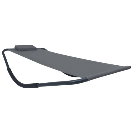 vidaXL Lettino da Giardino Grigio 200x90 cm in Acciaio