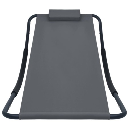 vidaXL Lettino da Giardino Grigio 200x90 cm in Acciaio