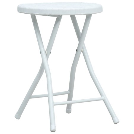 vidaXL Sgabelli da Giardino Pieghevoli 4 pz Bianchi HDPE in Rattan 