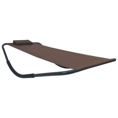 vidaXL Lettino da Giardino Marrone 200x90 cm in Acciaio