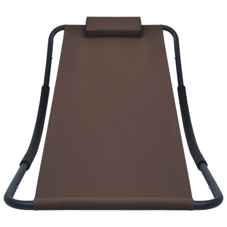 vidaXL Lettino da Giardino Marrone 200x90 cm in Acciaio