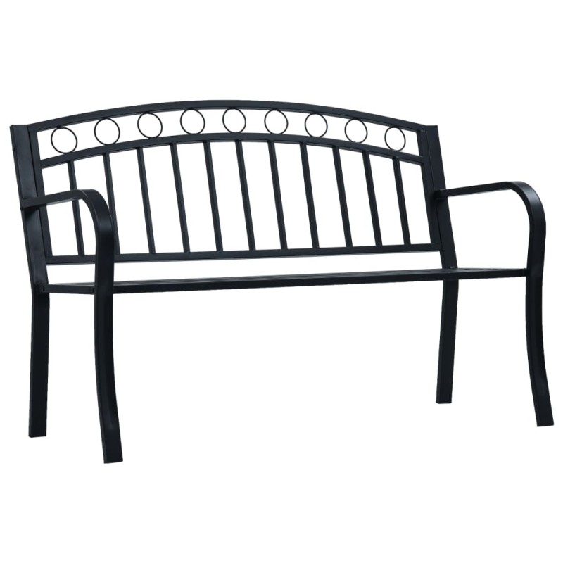 vidaXL Panchina da Giardino 125 cm Nera in Acciaio vidaXL Panchina da Giardino 125 cm Nera in Acciaio