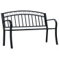 vidaXL Panchina da Giardino 125 cm Nera in Acciaio vidaXL Panchina da Giardino 125 cm Nera in Acciaio