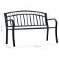 vidaXL Panchina da Giardino 125 cm Nera in Acciaio vidaXL Panchina da Giardino 125 cm Nera in Acciaio