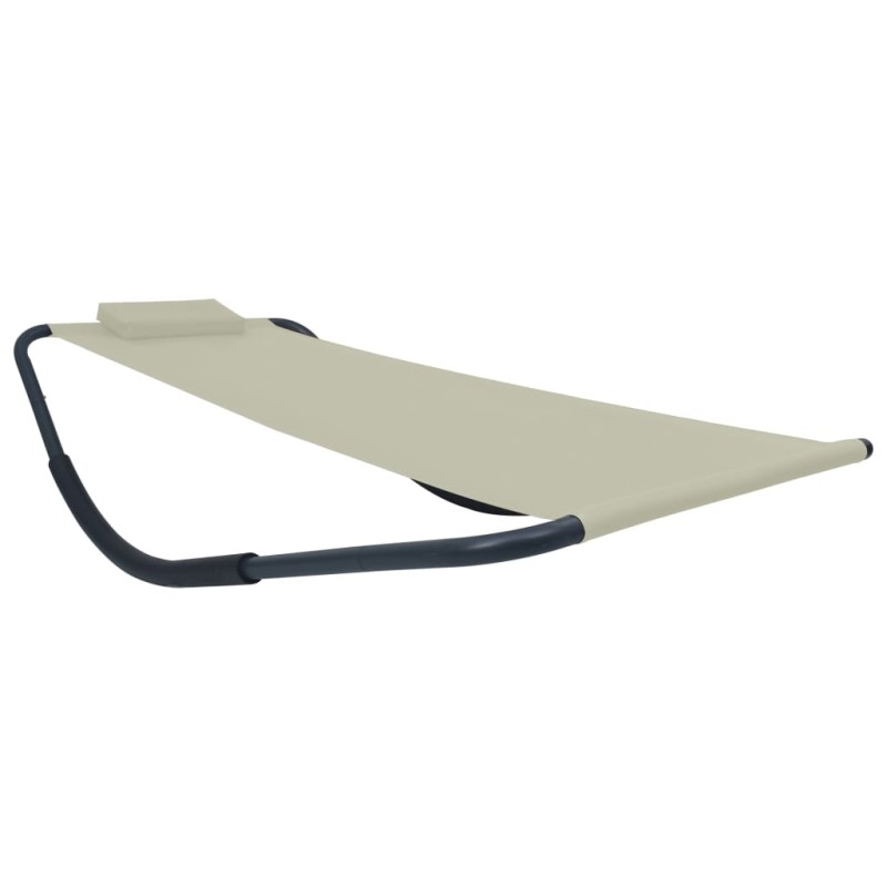 vidaXL Lettino da Giardino Crema 200x90 cm in Acciaio vidaXL Lettino da Giardino Crema 200x90 cm in Acciaio