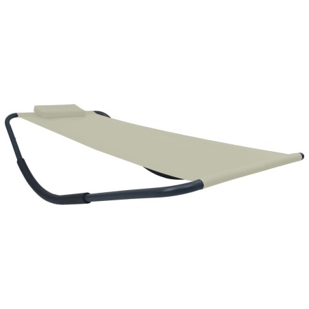 vidaXL Lettino da Giardino Crema 200x90 cm in Acciaio