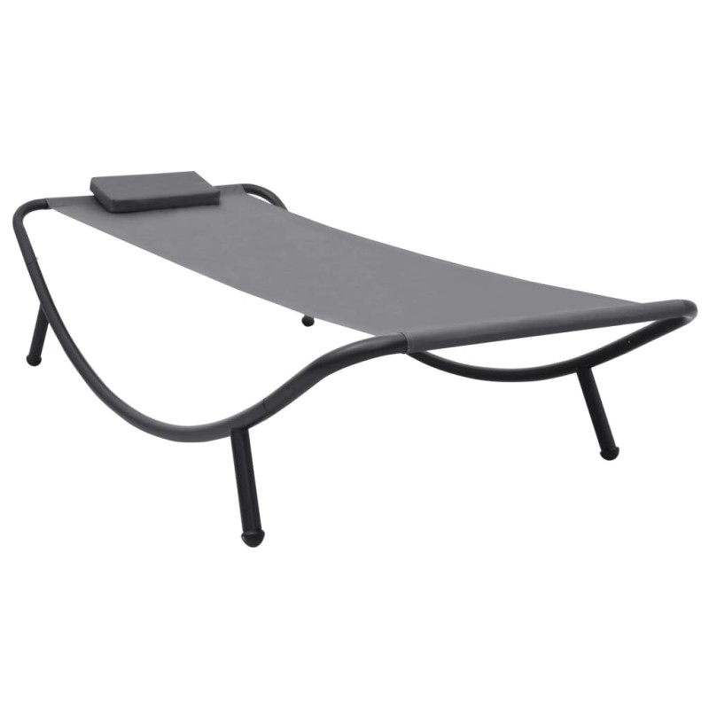 vidaXL Lettino da Giardino Grigio 200x90 cm in Acciaio vidaXL Lettino da Giardino Grigio 200x90 cm in Acciaio
