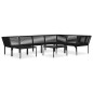 vidaXL Set Divani da Giardino 8 pz con Cuscini Neri in PVC vidaXL Set Divani da Giardino 8 pz con Cuscini Neri in PVC