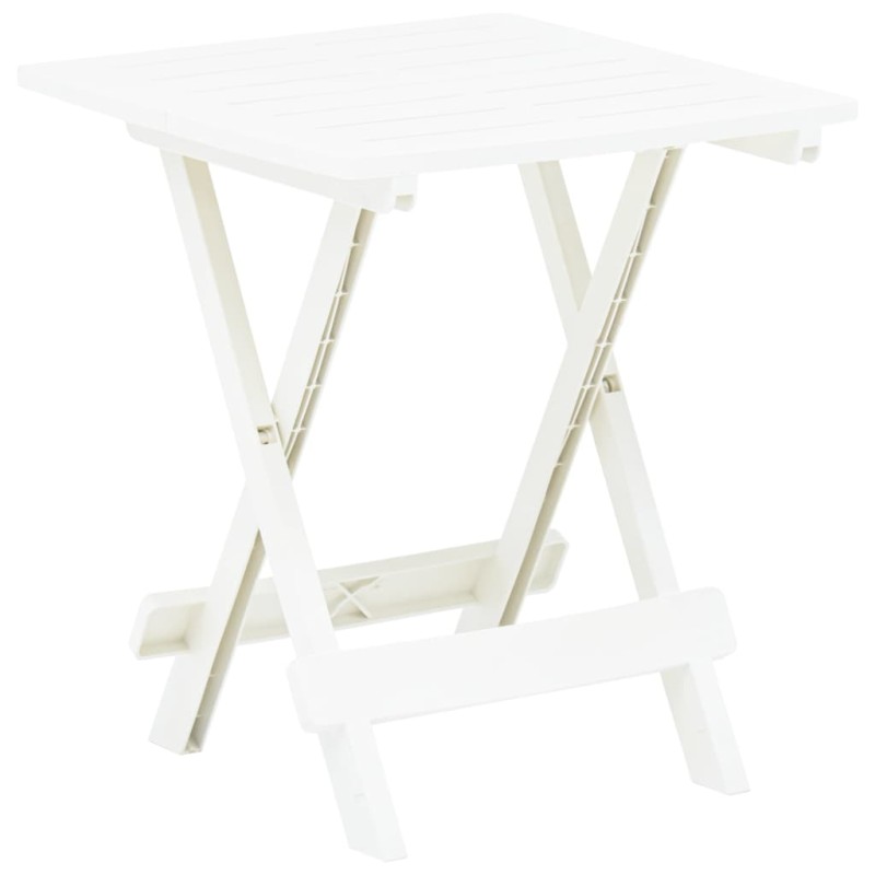 vidaXL Tavolo da Giardino Pieghevole Bianco 45x43x50 cm in Plastica vidaXL Tavolo da Giardino Pieghevole Bianco 45x43x50 cm in Plastica