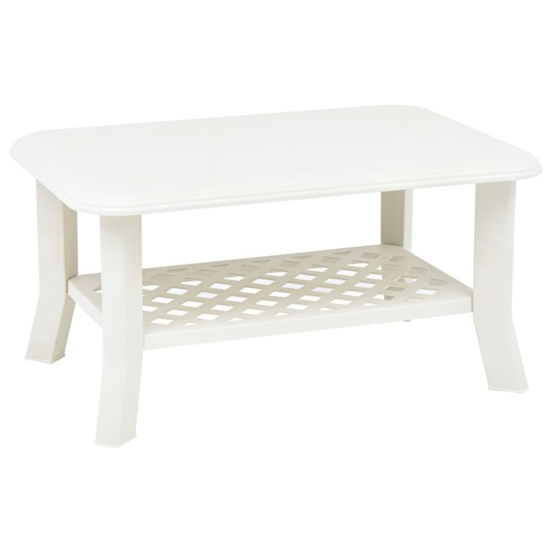 vidaXL Tavolino da Caffè Bianco 90x60x46 cm in Plastica vidaXL Tavolino da Caffè Bianco 90x60x46 cm in Plastica