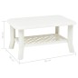 vidaXL Tavolino da Caffè Bianco 90x60x46 cm in Plastica vidaXL Tavolino da Caffè Bianco 90x60x46 cm in Plastica