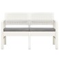 vidaXL Panchina Giardino 2 Posti con Cuscini 120 cm in Plastica Bianca