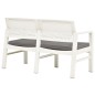 vidaXL Panchina Giardino 2 Posti con Cuscini 120 cm in Plastica Bianca