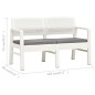 vidaXL Panchina Giardino 2 Posti con Cuscini 120 cm in Plastica Bianca