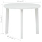 vidaXL Tavolo da Giardino Bianco 89 cm in Plastica vidaXL Tavolo da Giardino Bianco 89 cm in Plastica