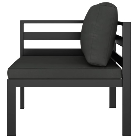 vidaXL Divano Angolare Modulare 1 pz con Cuscini Alluminio Antracite