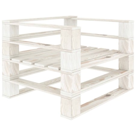 vidaXL Poltrona da Giardino su Pallet in Legno Bianco
