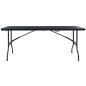 vidaXL Tavolo da Giardino Pieghevole Nero 180x75x72 cm in Rattan HDPE vidaXL Tavolo da Giardino Pieghevole Nero 180x75x72 cm in Rattan HDPE