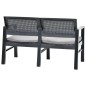 vidaXL Panchina Giardino 2 Posti con Cuscini 120 cm Plastica Antracite vidaXL Panchina Giardino 2 Posti con Cuscini 120 cm Plastica Antracite
