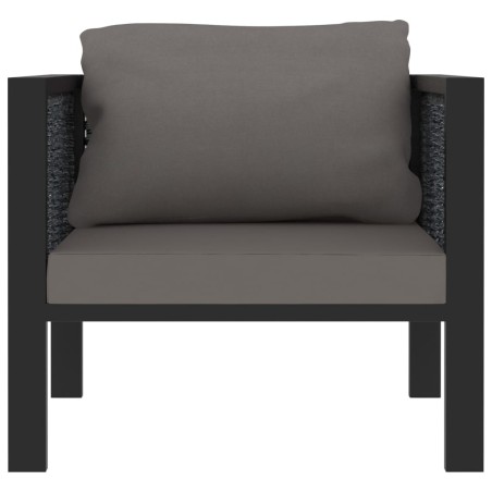 vidaXL Divano Modulare con Cuscino in Polyrattan Antracite